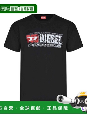 DIESEL 男士T恤 A194360PLATT9XX AW2025 黑色 T-Shirt Made Of C