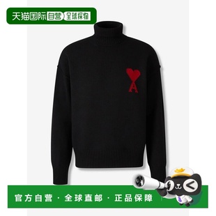 AMI PARIS男士针织衫UKS839018009BLACKRED高领毛衣男装
