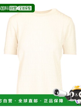 FENDI 女士T恤 FZXD57AUZRF0ZNM SS2026 米白色 FF cotton and vi