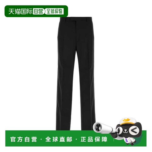 GUCCI 男士休闲裤 850090Z7AYA1000 AW2025 黑色 真丝斜纹布长裤