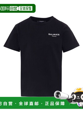 BALMAIN 男童T恤 BX8P11Z3186930BC AW2025 黑色 Black Short-Sle