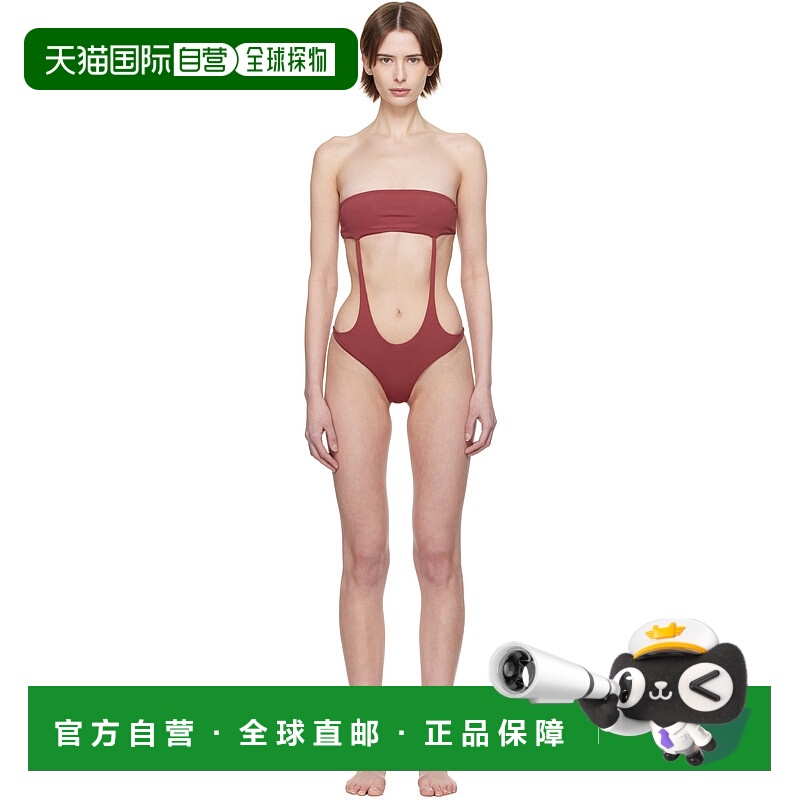 1h可退 潮奢 ISABOULDER 女士 独家发售红色 Dandelion 连体泳衣