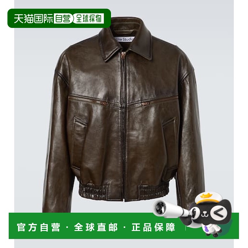1h可退 潮奢 Acne Studios 艾克妮 男士 皮革宽身束腰夹克