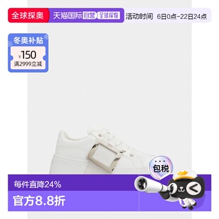 Roger Vivier/RV女鞋Viv Skate牛皮系带厚底休闲小白鞋