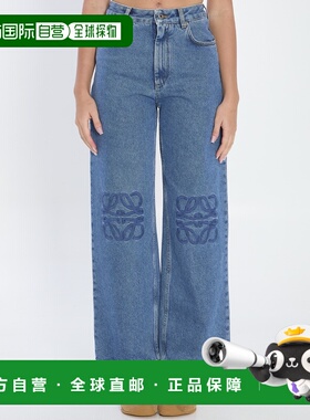 LOEWE 女士牛仔裤 S359Y11XEB5320 AW2025 蓝色 腰带袢牛仔裤