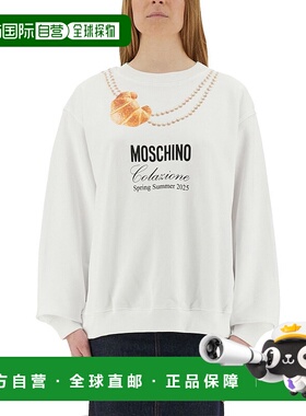 1h可退 MOSCHINO 女士卫衣 170705281001 SS2025 白色 Printed co