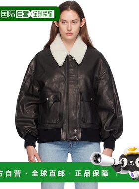 1h可退 潮奢 KHAITE 女士 黑色 Shellar 皮革夹克 6075729200BL