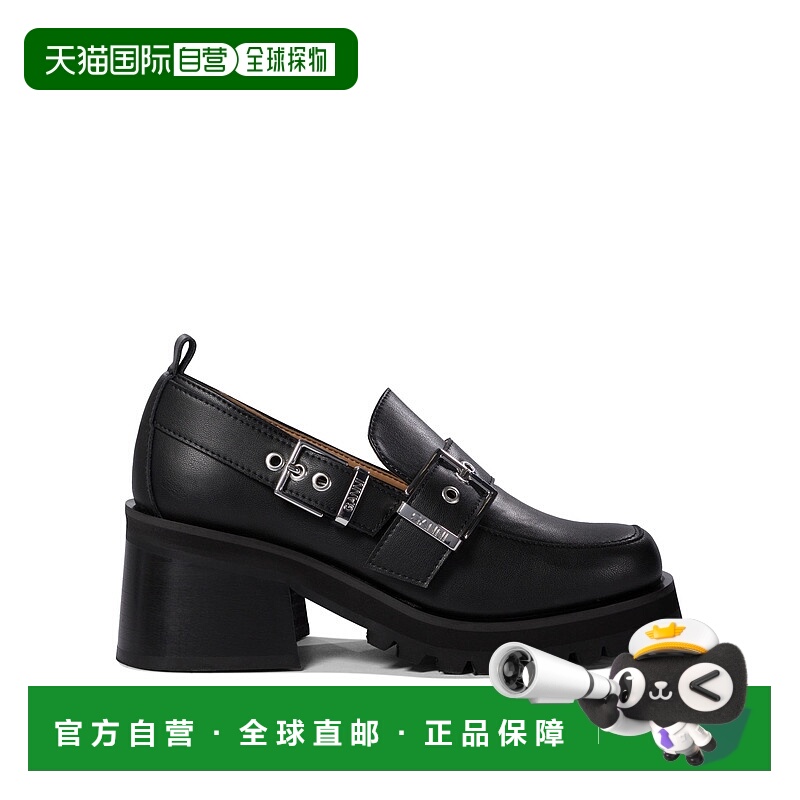 1h可退 GANNI 女士芭蕾乐福鞋 S2854099 SS2025 黑色厚底