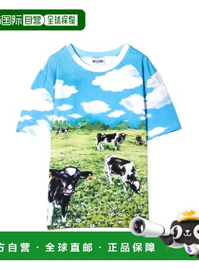 1h可退 MOSCHINO 女童T恤 HLM02TKLBA0184307 AW2021 花色短袖