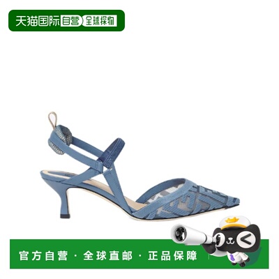 FENDI 女士凉鞋 8J8558AY0MF1XHP CO 蓝色网眼 露跟高跟