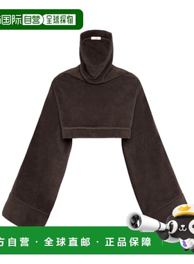 ALAIA 女士针织毛衣 AA9S10156T661704 AW2024 黑色 短款连帽卫衣