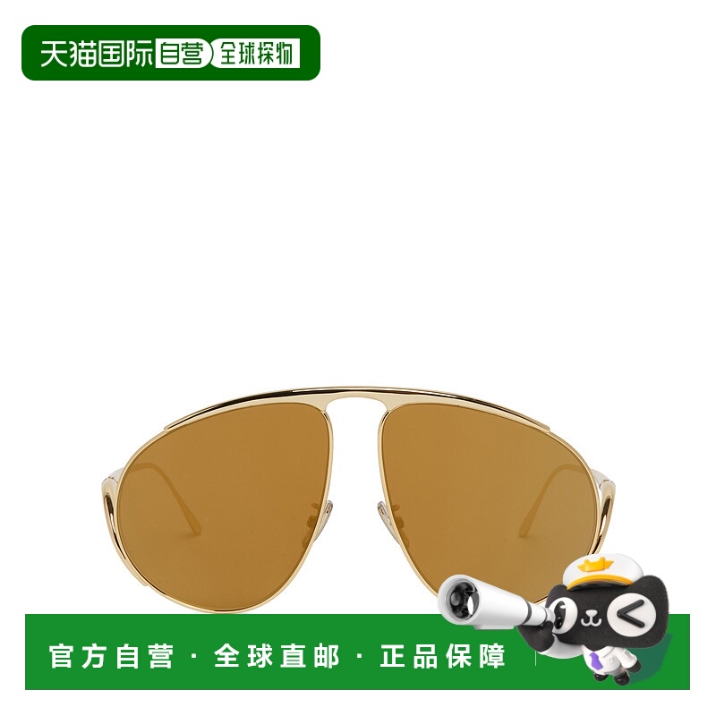 1h可退 潮奢 LOEWE 罗意威 女士 Hillock 金色金属太阳眼镜 LW401