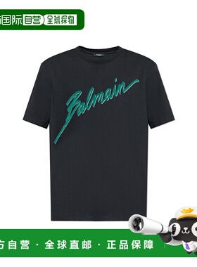 BALMAIN 男士T恤 FH1EG000BC86EOJ AW2025 黑色 Logo T-Shirt男装