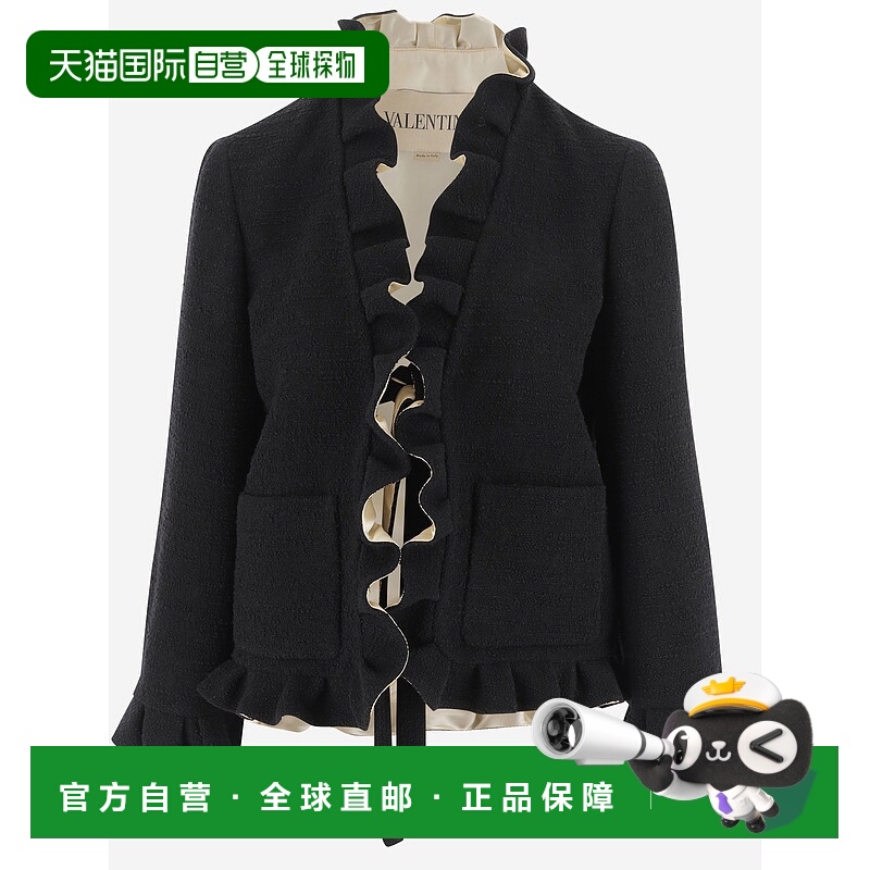 1h可退 VALENTINO 女士夹克 7B3CE4M07LV0NO AW2025 黑色 Silk Bl