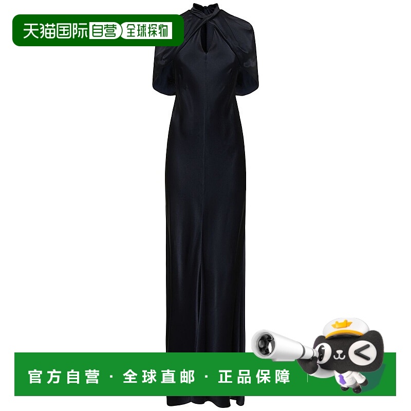 1h可退 潮奢 Alberta Ferretti 女士 短袖绸缎长款连衣裙