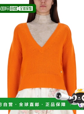 GANNI 女士针织衫 K2623755 AW2025 黄色 V-Neck Sweater