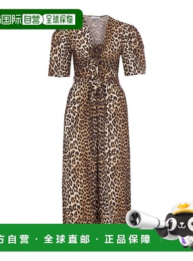 GANNI 女士连衣裙 W0373943 CO 黄色 Printed Cotton Tie Strap M