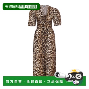 黄色 Strap 女士连衣裙 Tie W0373943 Cotton GANNI Printed