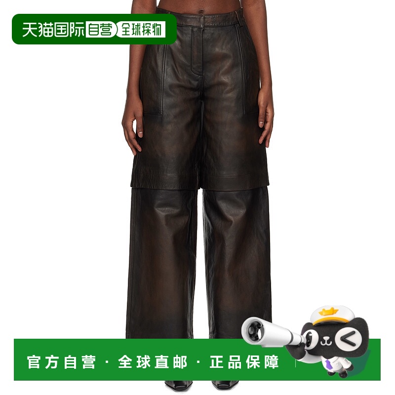 1h可退 潮奢 HOLZWEILER 女士 棕色 Edda 皮革长裤 20835短裤