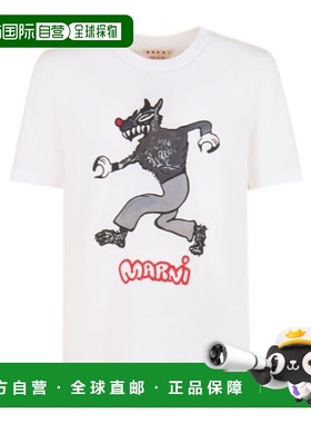 MARNI 男士T恤 HUMU0198EPUSCY45PRW01 白色短袖 AW2025