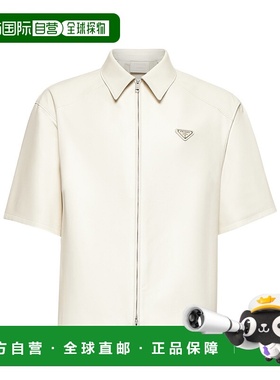 PRADA 男士衬衫 UPC22214ITSOOOF0K74 SS2025 白色短袖