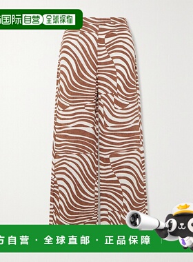 1h可退 潮奢 FAITHFULL THE BRAND 女士 Sibyl 印花亚麻直筒裤 FF