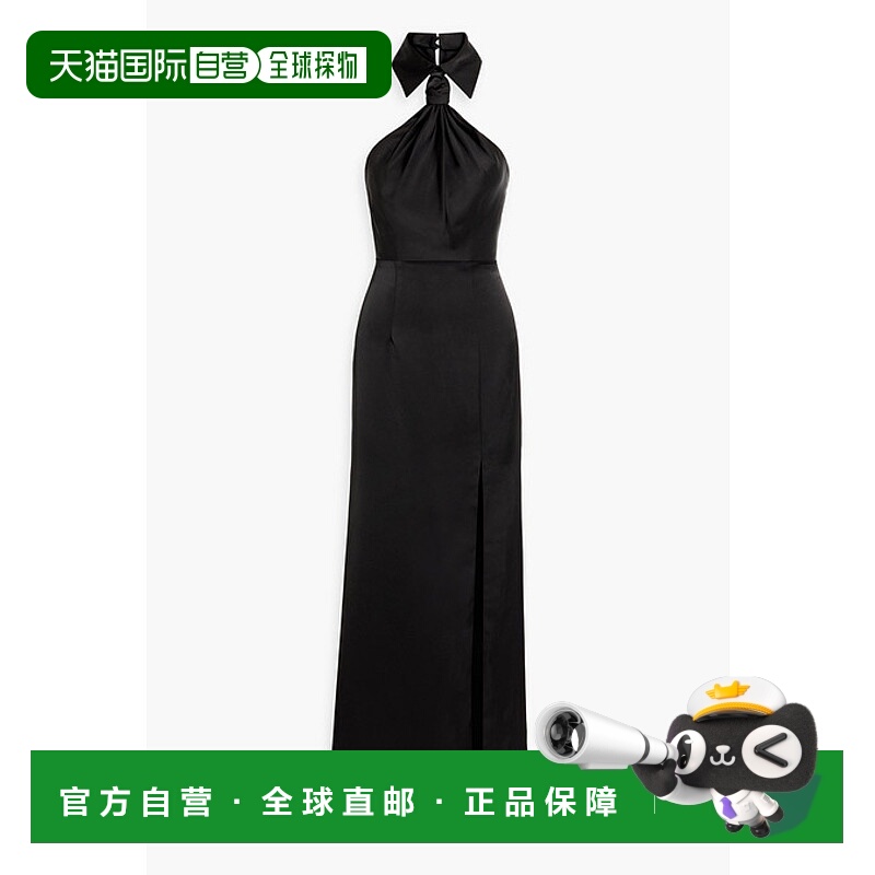 1h可退 潮奢 HALSTON 候司顿传承 女士 Gemi 打结缎面绉纱挂脖礼