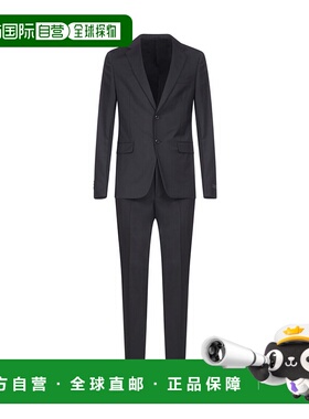 PRADA 男士休闲套装 UAF420D39F0002 SS2023 黑色 单排扣羊毛和马