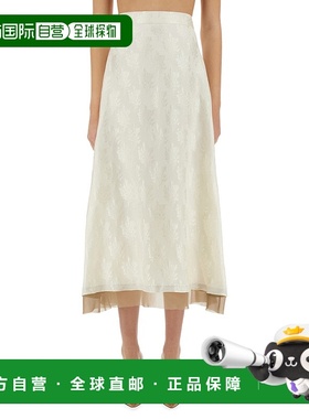 FENDI 女士半身裙 FQ7665AQ3GF08QQ SS2025 白色 FF 半身裙a字裙