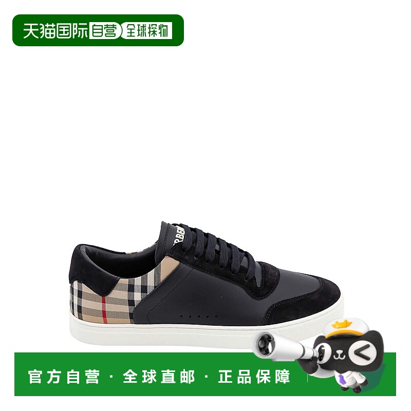 1h可退 BURBERRY 男士运动鞋 8070818 AW2024 黑色 Leather and s
