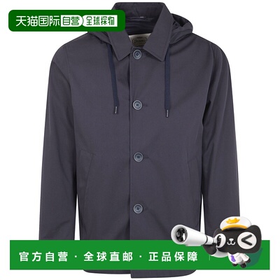 HERNO 男士外套 GC000107U132389200 SS2026 蓝色 CROPPED HOODED
