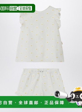 1h可退 潮奢 il gufo 女童 两件式白色花朵刺绣套装童装 P25DP520