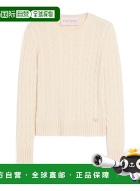 VALENTINO 女士针织毛衣 BKC62D923R0N CO 白色 羊毛长袖针织衫