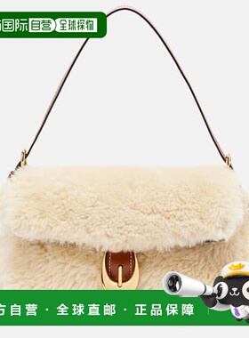 1h可退 潮奢 Staud 女士 Harlow 毛羊皮肩包 white白色 舒适时尚