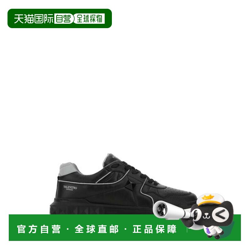 1h可退 潮奢 valentino 华伦天奴 男士 ONE 黑色纳巴革铆钉运动鞋