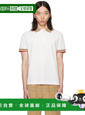 1h可退 潮奢 Burberry 巴宝莉 男士 白色 Logo Collar Cotton Pol