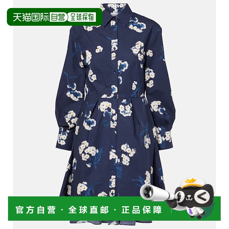 1h可退 潮奢 Erdem 女士 棉质衬衫式连衣裙 blue蓝色 舒适时尚