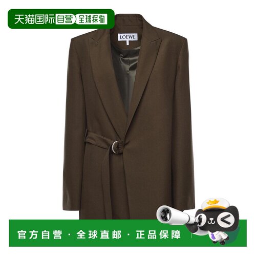 LOEWE 女士外套 S359Y03XAE4160 CO 绿色 Draped Wool Jacket
