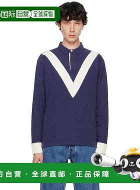 1h可退 潮奢 Drake's 男士 海军蓝 Chevron Rugby Polo 衫 DR2A5H