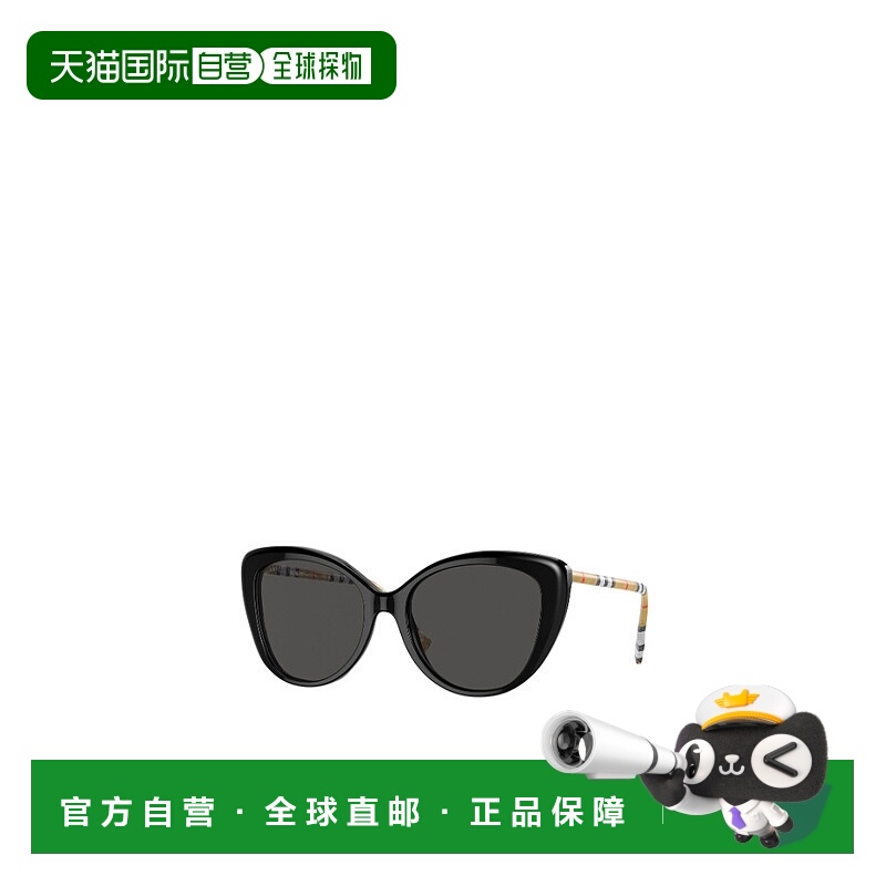 1h可退 BURBERRY 女士眼镜 BE4407385387 SS2024 黑色 猫眼形框太
