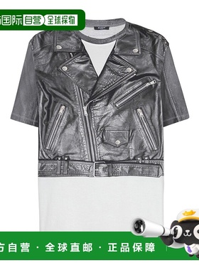 BALMAIN 男士T恤 EH1EG010GE40EAB SS2025 灰色 Black And White