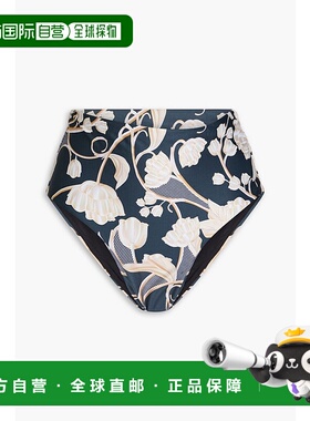 1h可退 潮奢 AGUA BY AGUA BENDITA 女士 Perla 洋红色印花高腰比