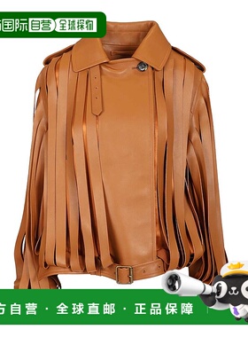 LOEWE 女士夹克 S540Y34L652530 AW2025 棕色 JLEAHTER FRINGES J