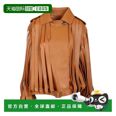 LOEWE 女士夹克 S540Y34L652530 AW2025 棕色 JLEAHTER FRINGES J