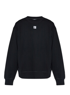 1h可退 BALMAIN 男士针织衫 GH1JQ130BC87EAB SS2026 黑色长袖