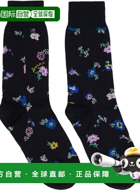 1h可退 潮奢 Sacai 女士 黑色 Floral 中筒袜 2601115S