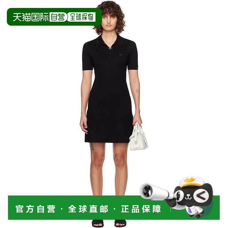 1h可退 潮奢 Courreges 女士 黑色 Pique Polo 连衣裙 125JRO554J