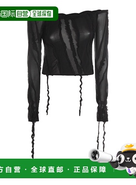 1h可退 潮奢 Blumarine 蓝色情人 女士 露肩半透明上衣 A522C385A