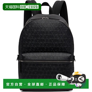 雨果 男士 Faux 潮奢 Leather Logo HUGO Embossed 1h可退 黑色