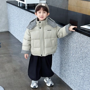 男童加绒棉服儿童外套冬装2025新款痞帅防风防水男宝冬季加厚棉衣